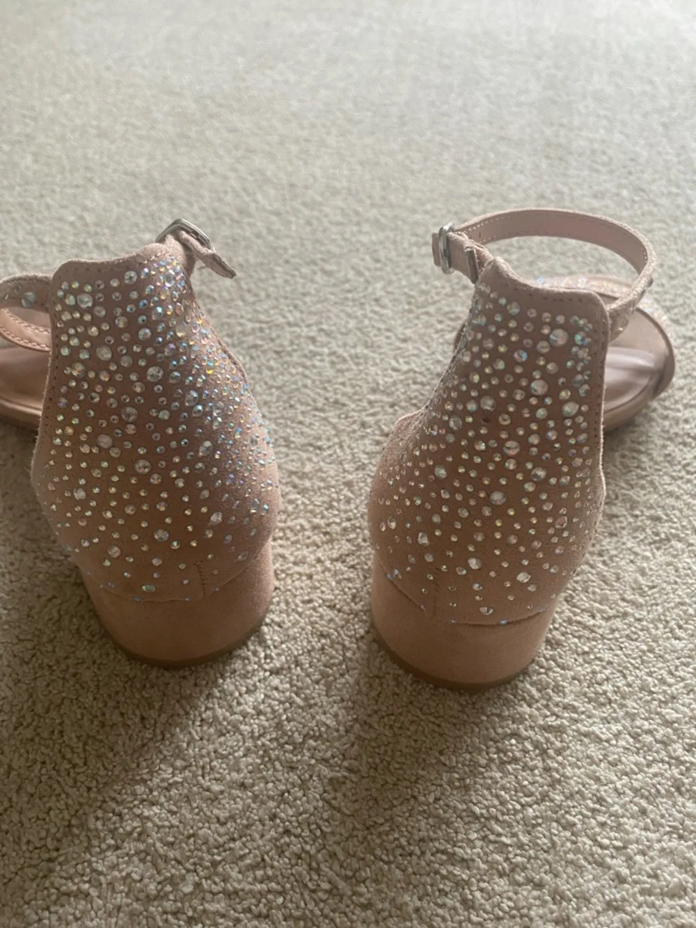 Teens Block Heel Sandals with Rhinestones